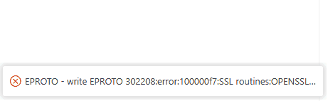 Image that shows to click chevron to expand error message
